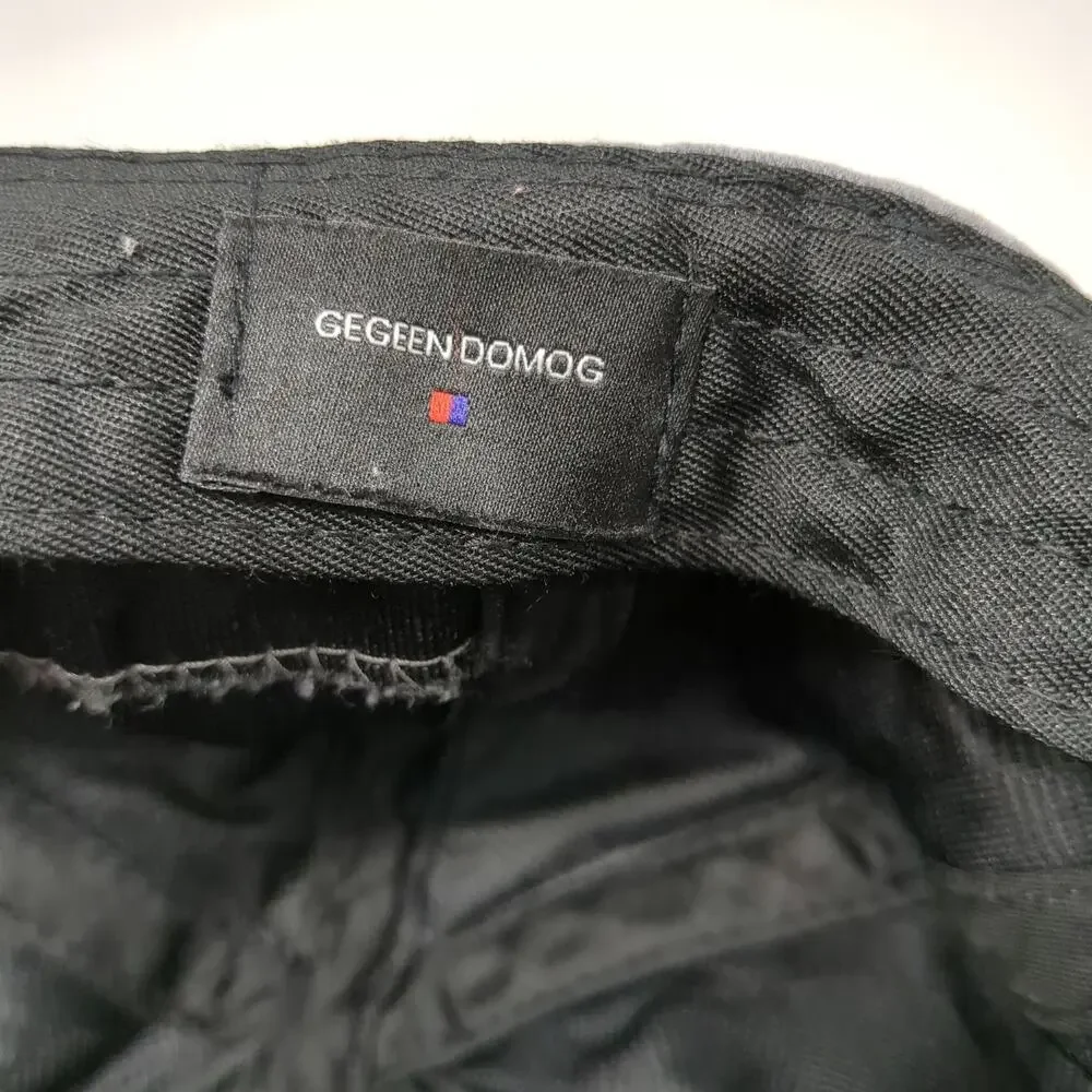 Gegeen Domog Baseball Cap Gray One Size Distressed Short Brim Toggle Strap Hat